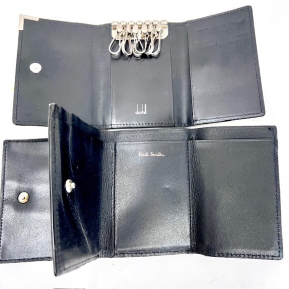 Unused  PAUL SMITH Tri-Fold Wallet Black Leather & DunHill Key Holder Black( 67) - Picture 4 of 8